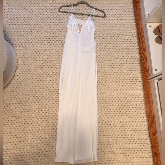 Zara Satin Ruffled Midi Dress - Picture 2 of 3